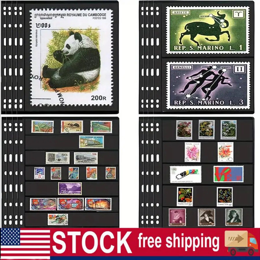 Stamp Pages For Stamp Album Binder, 1/2/5/7-line Pockets Stamp Collectors US