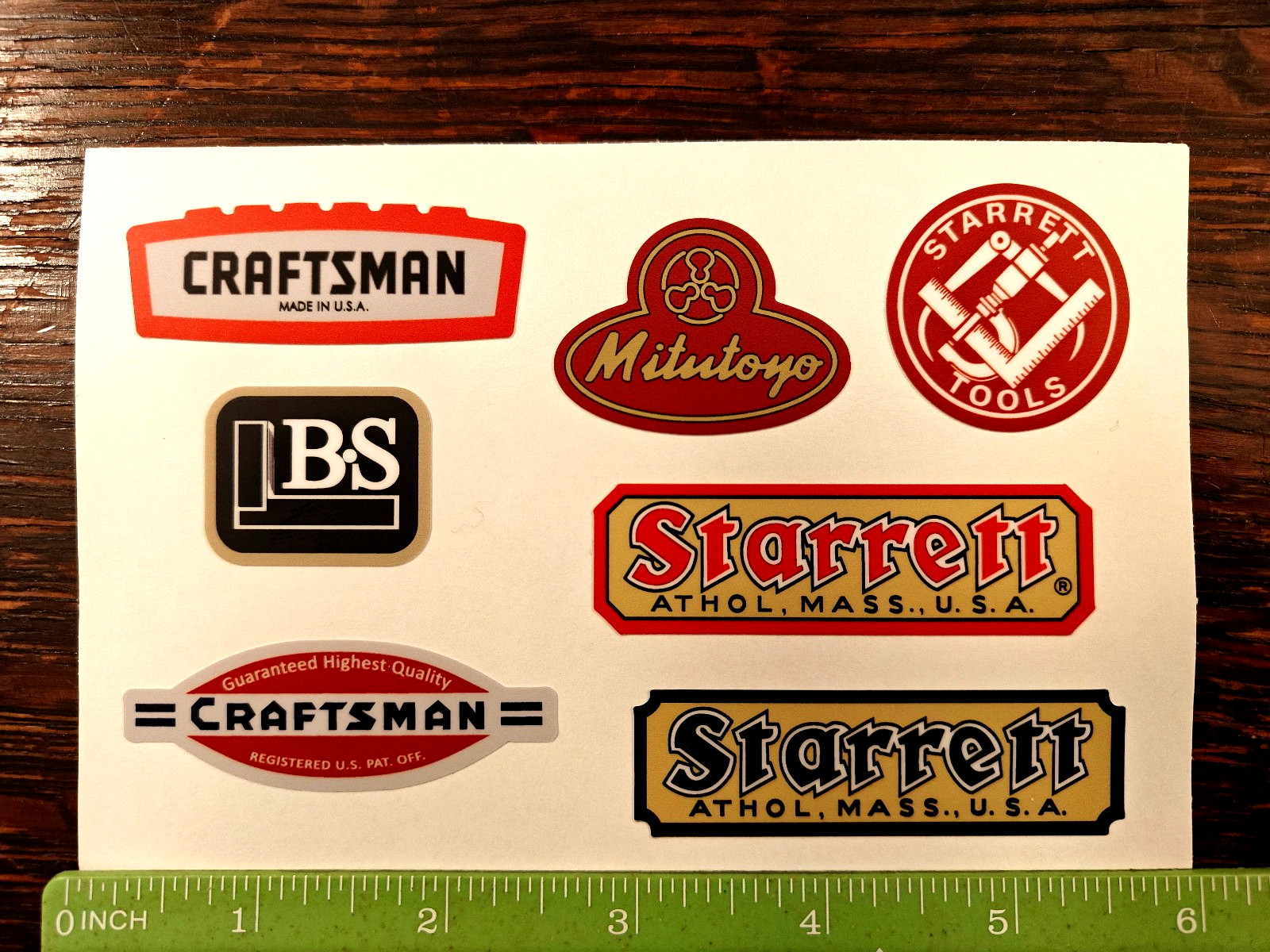 Measurement Masters Minis Sticker Set 7 Stickers Starrett Mitutoyo Craftsman BS