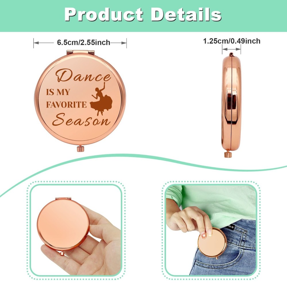Dance Lover Gift for Women Dancer Gift Compact Makeup Mirror for Dance Studen...