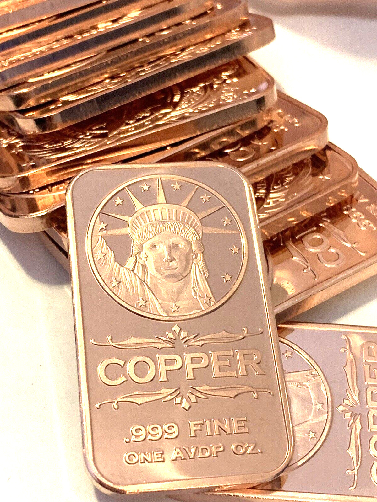 Statue of Liberty Bars, 20-PACK, 1 Ounce Copper Bars, 20 bars, by REEDERSONG