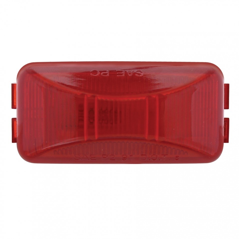 Rectangular Clearance/Marker Light Kit w/ Chrome Bracket - Red Lens