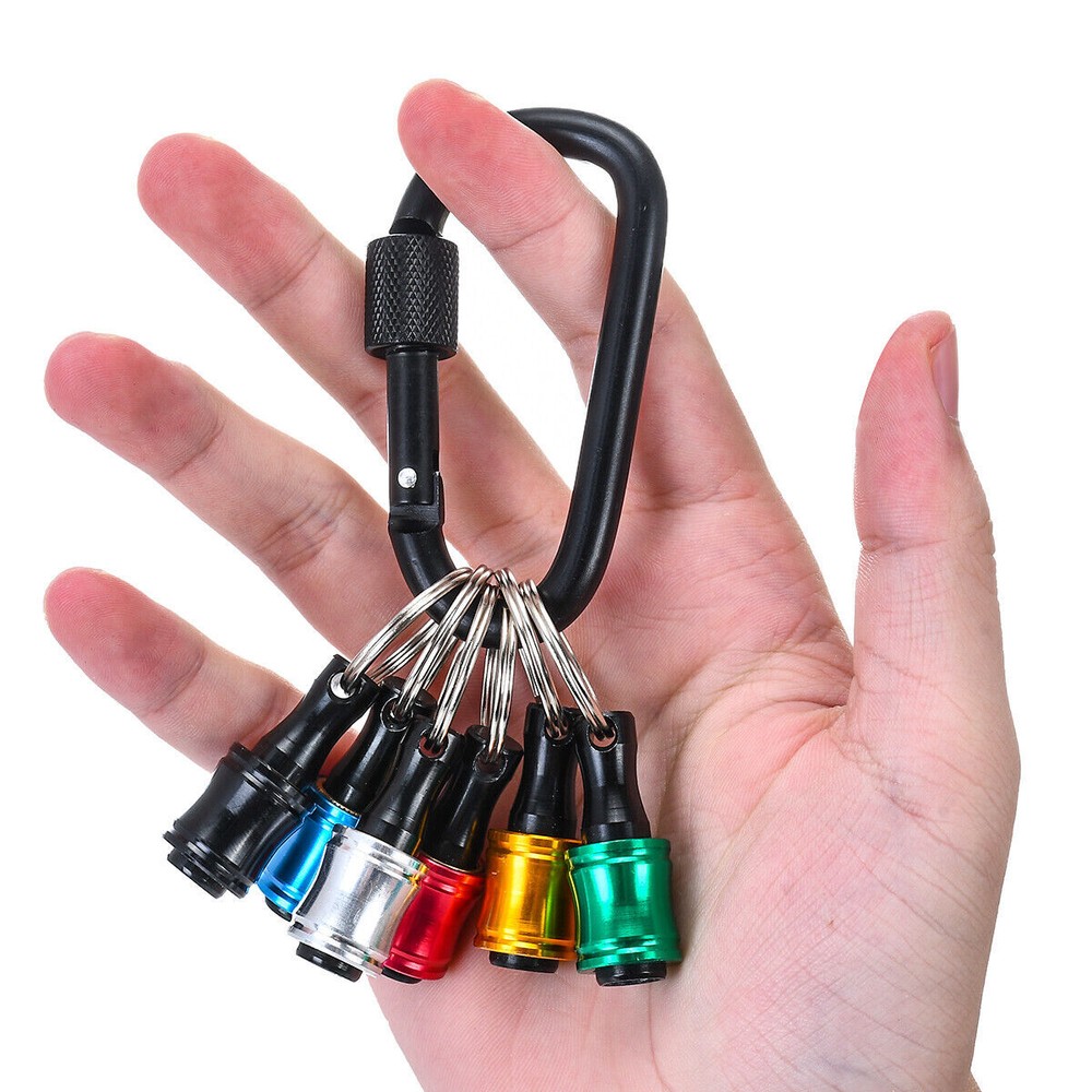 12 Pcs Hex Shank Screwdriver Bit Holder Extension Bar Keychain Driver Keyring