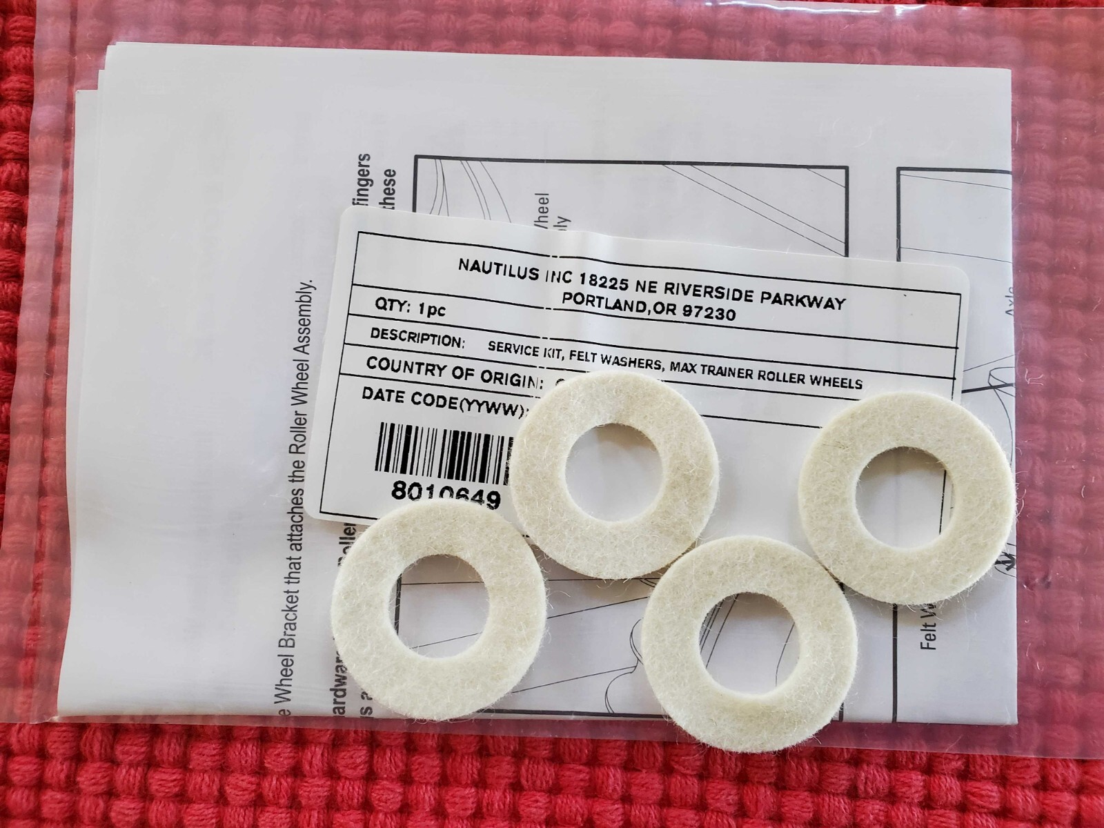 Bowflex Max Trainer Felt Washers for Noise Fixes, M3, M5, M6, M7, M8, M9, MT, SE