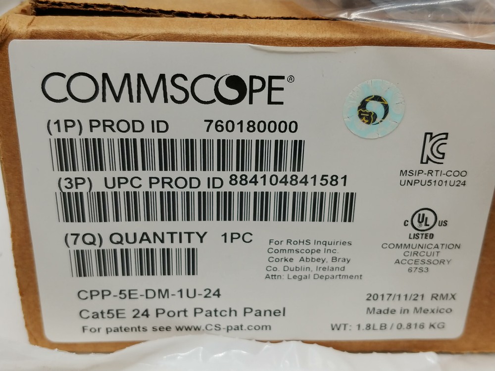 COMMSCOPE CPP-5E-DM-1U-24 CAT 5E 24-PORT PATCH PANEL NEW OPEN