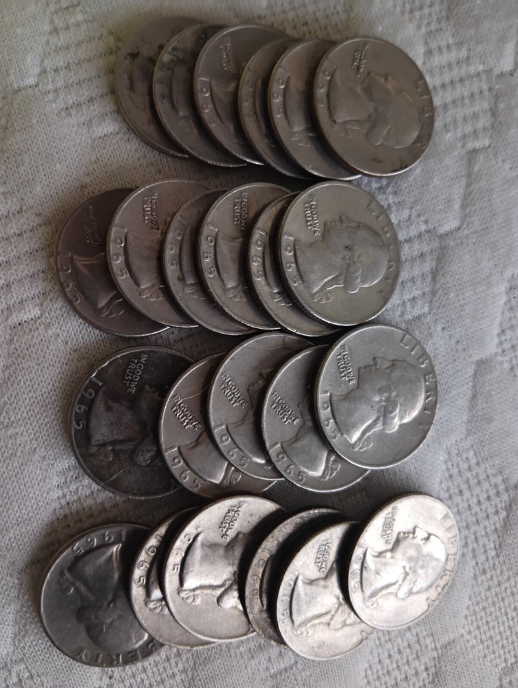 16 Quarters 1965 No Mints