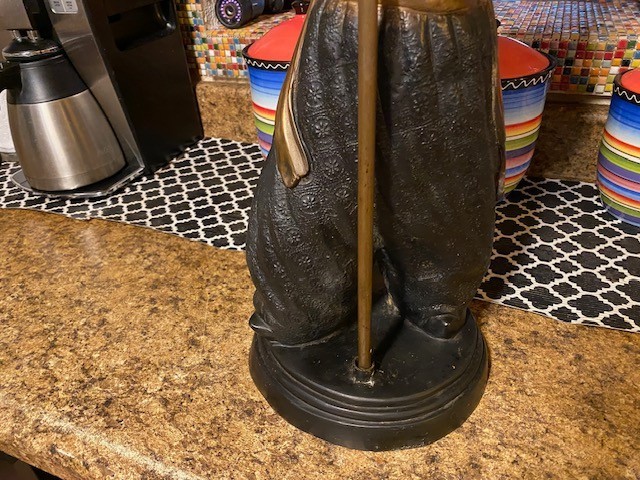 ANTIQUE BRONZE MIDDLE EASTERN COLD PAINT , NUBIAN?CANDELABRA! 16 LBS EACH!