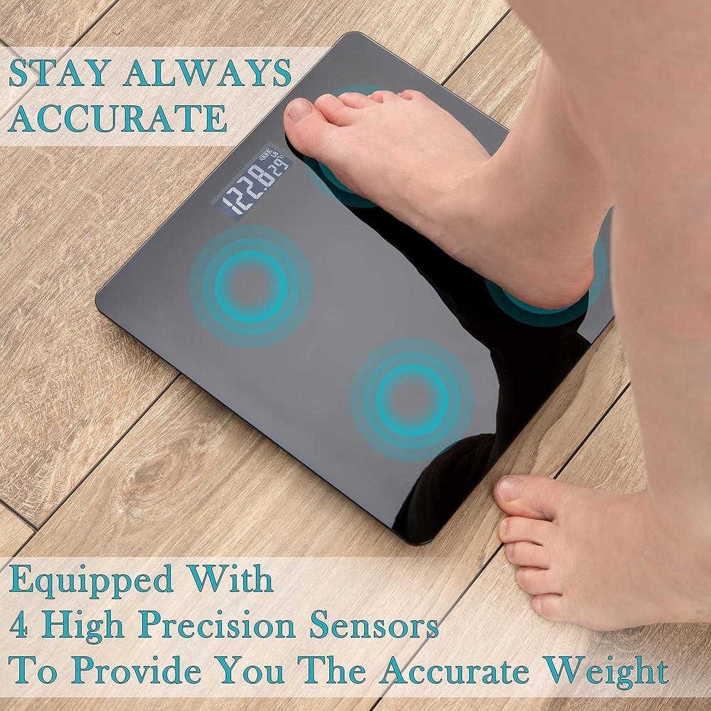 Modern Black Digital Scale with Instant Readings & Multi-Unit Display Options
