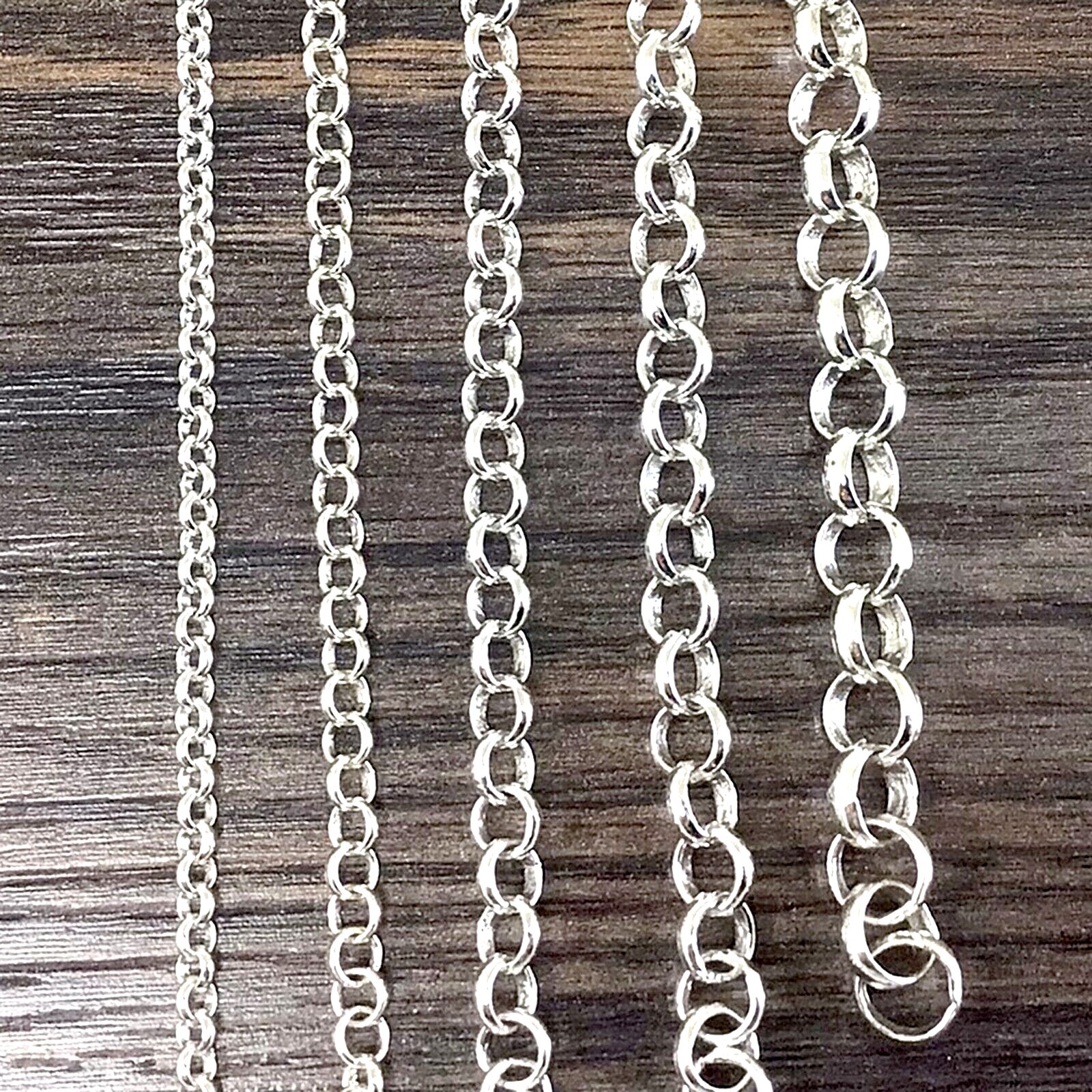 Silver Rolo Chain Round Linked Belcher Chain Neckalce 3mm 4mm 5mm 6mm 7mm Chain