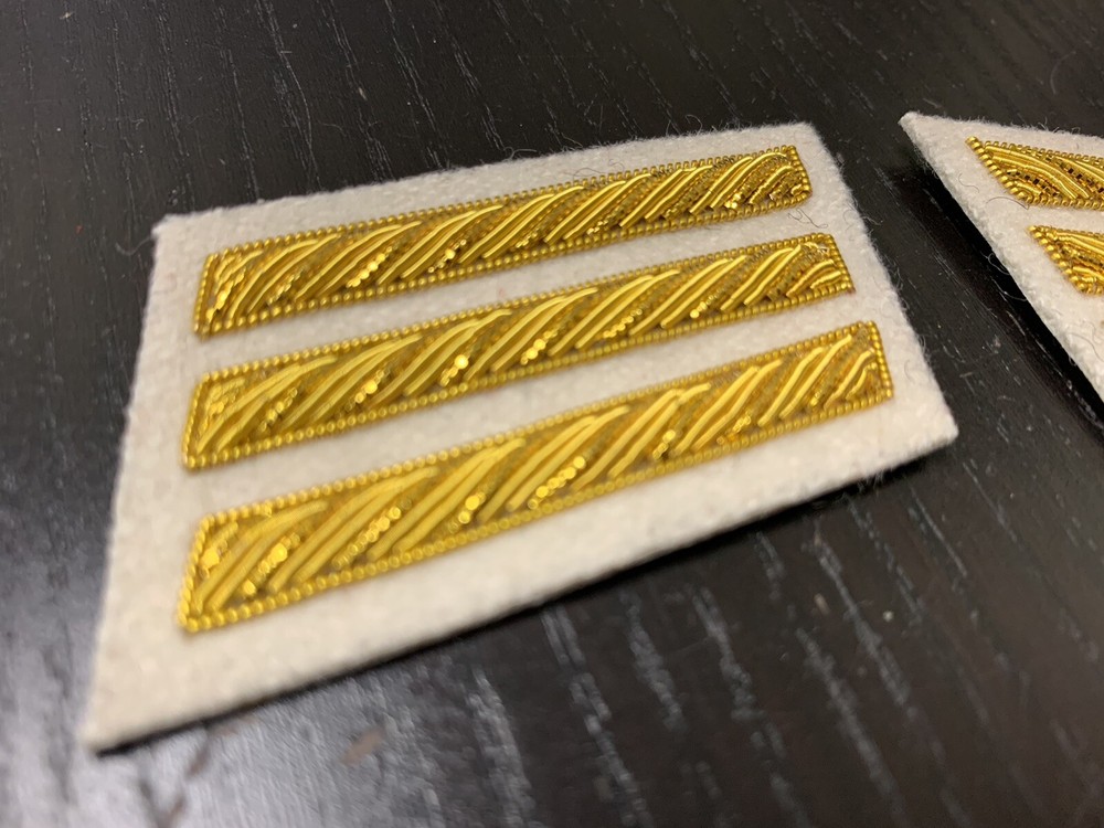CSA Gold Embroidered Captains Bars - BUFF Background Pair - NEW