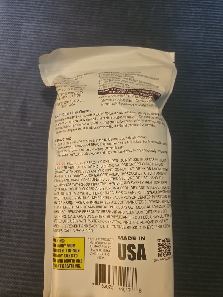 Ready 3D Printer Build Plate Adhesive & Cleaner