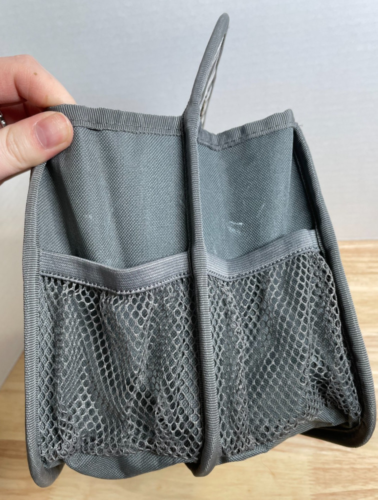 Thirty-One Deluxe Double Duty Caddy Gray White Windswept Diamonds Pattern