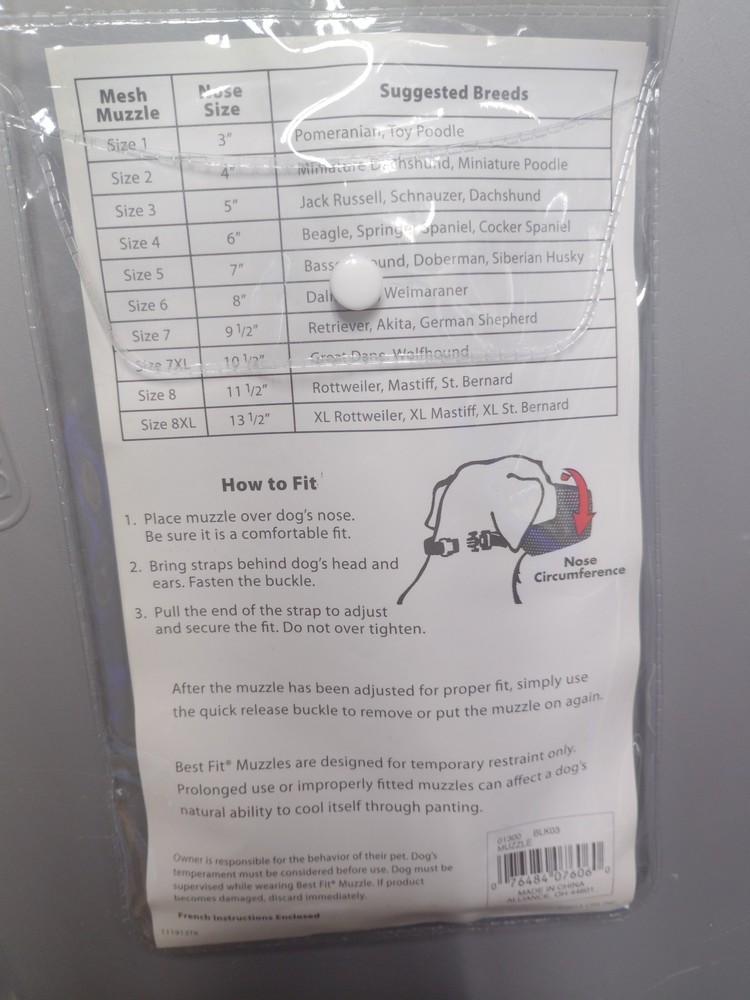 Best Fit Mesh Muzzle Size 3