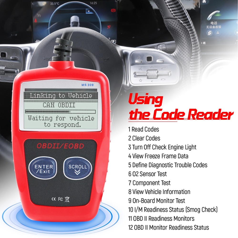 Car OBD2 Scanner OBDII Auto Code Reader Diagnostic Scan Tool for POLARIS ATV