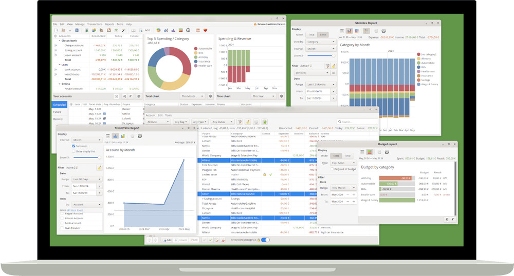 Finance & Budgeting Software on USB – Expense Tracking, Bank Import, Easy Setup