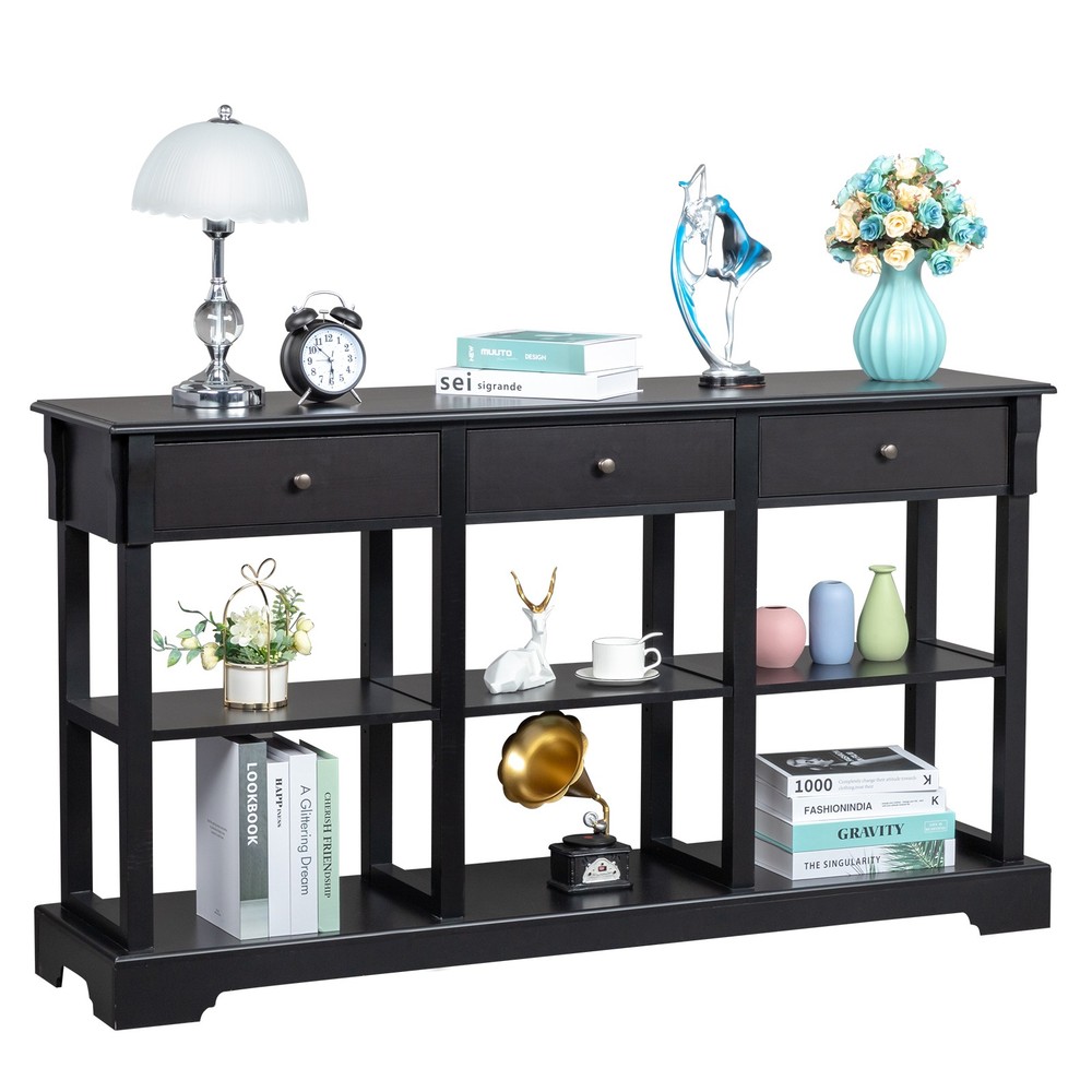 Console Sofa Table with Ample Storage, Retro Kitchen Buffet Cabinet Sideboard