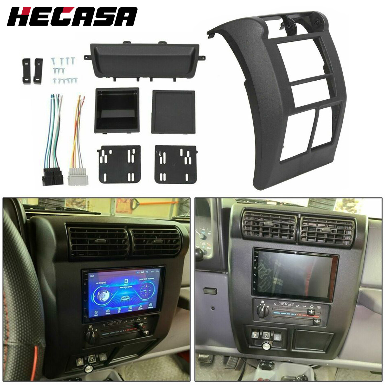 FOR JEEP WRANGLER TJ 1997-2002 DOUBLE DIN DASH BEZEL RADIO STEREO MOUNTING KIT