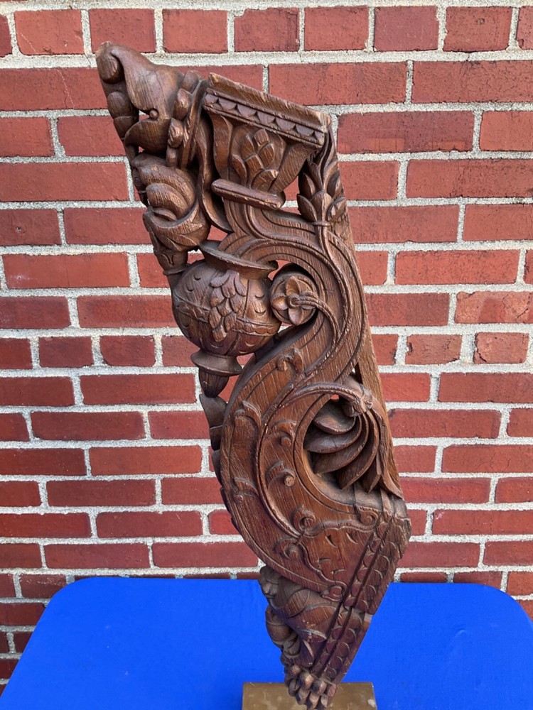 Antique Carved Architectural Element On Stand