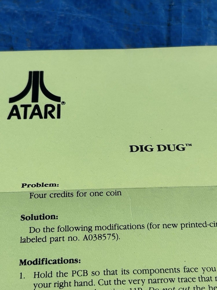 Atari Dig Dug Problem Fix Solution Arcade Circuit Board Drawing Game Paper
