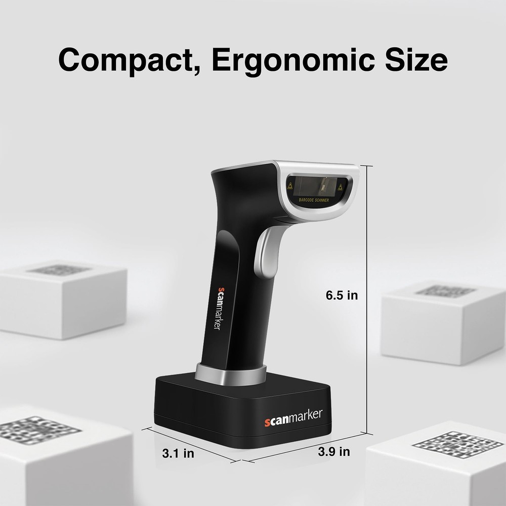 Scanmarker 1D/2D Barcode Scanner Wireless – Boost Speed & Accuracy with...