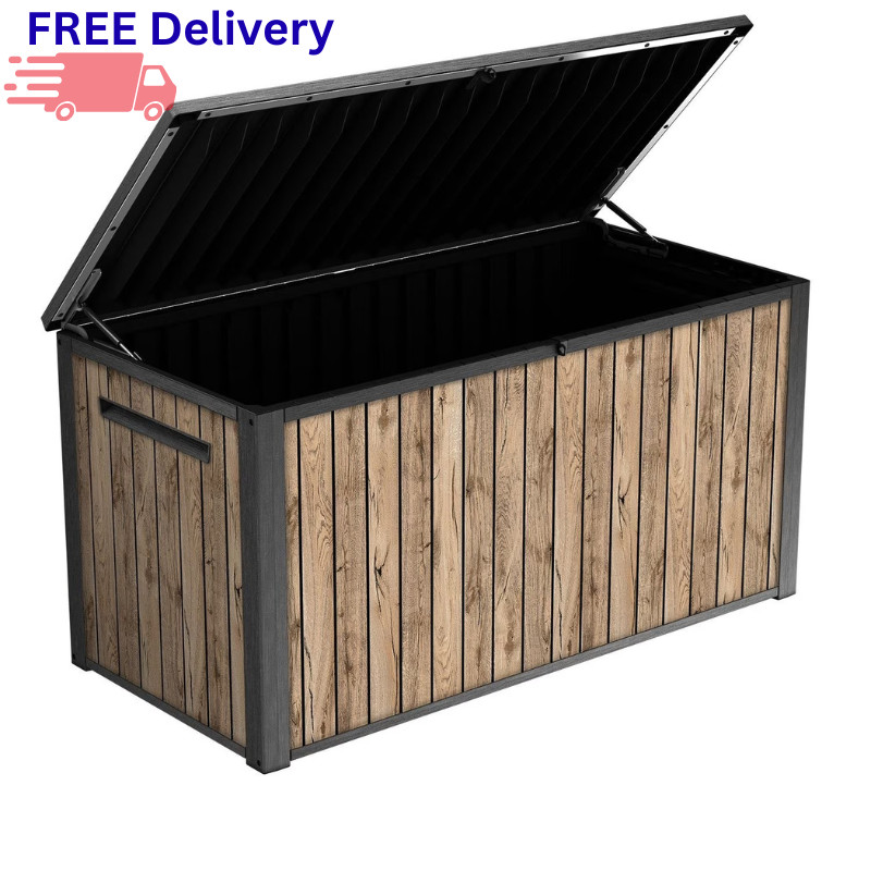 Keter 170 Gallon Deck Box Indoor Outdoor Storage Resin Lockable New