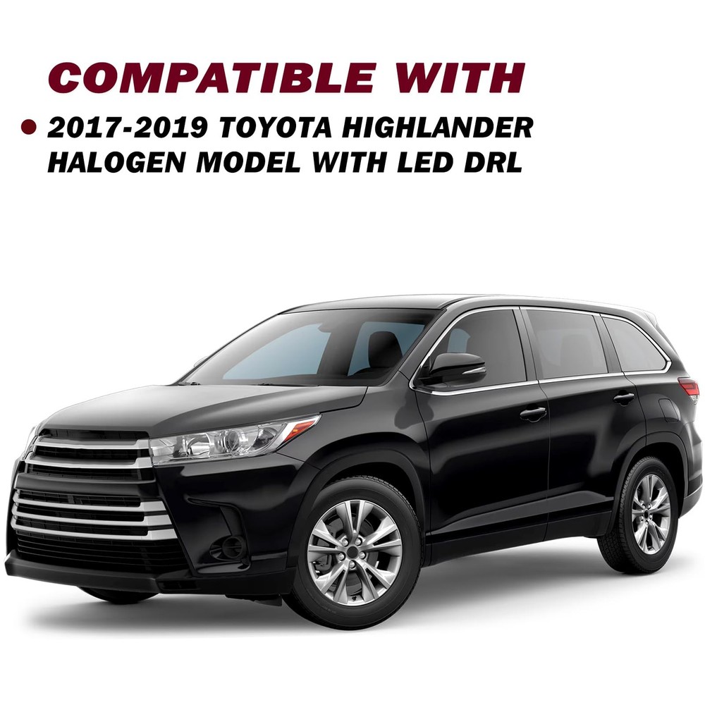 2017-2019 Toyota Highlander SE Headlight Replacement LED DRL Left Driver Side