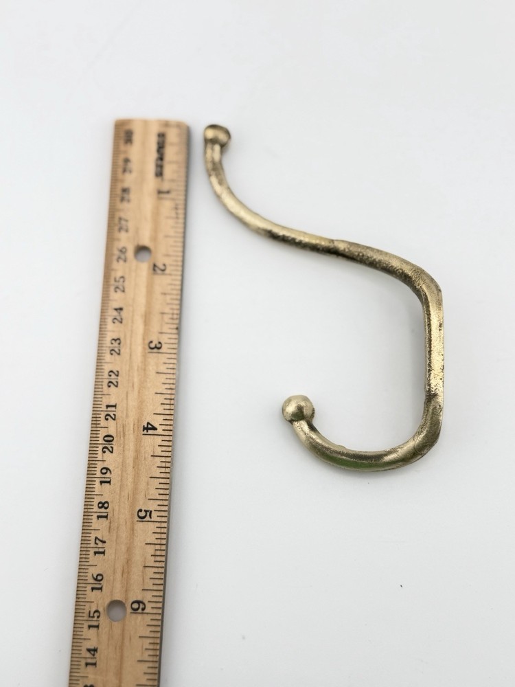 Antique Solid Brass Wall Hook Vintage Double Ball End Coat Hat Hook Rustic