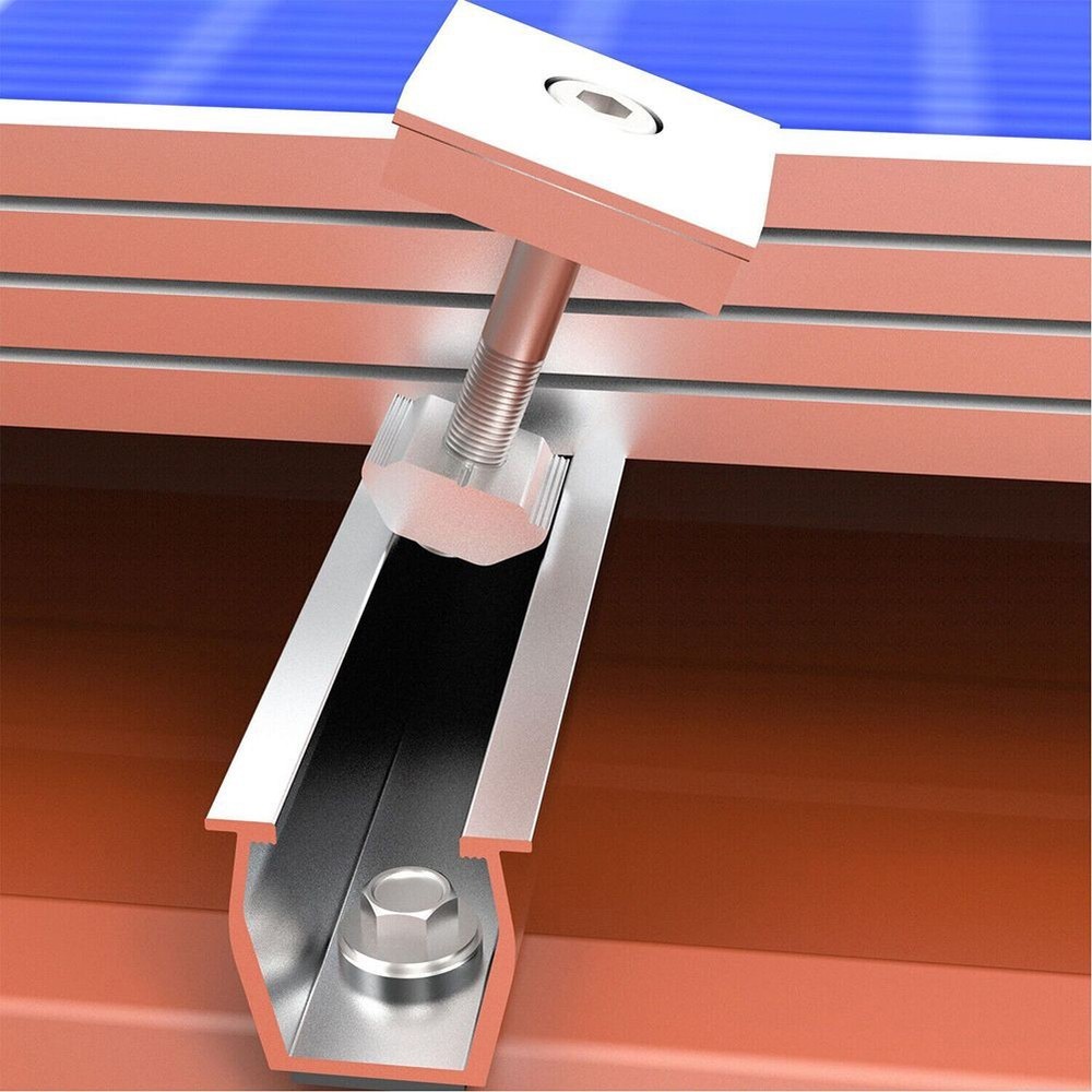 Solar Panel Mount Bracket Rails Clamp Fastening Module Mount Mounting PV5846