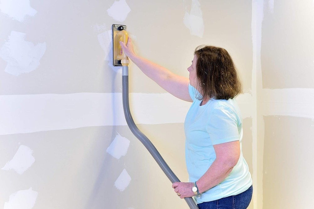 Lightweight Dust-Free Vacuum Hand Sander with 6' Hose for Efficient Projects