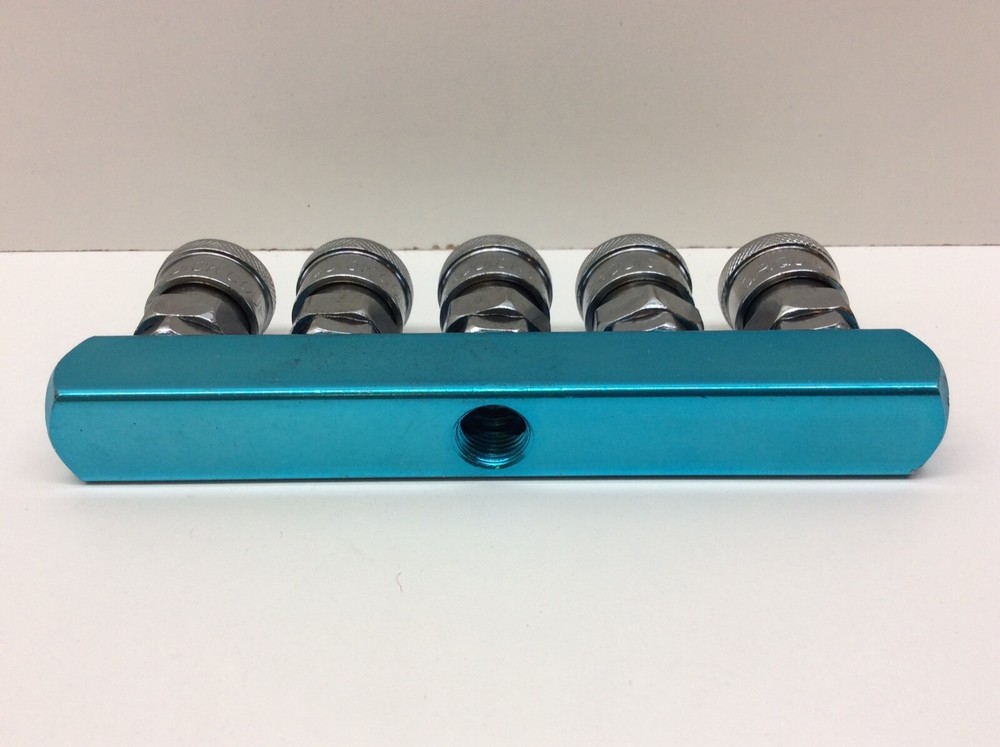 Amico 5 Multi Pass Quick Coupler Socket Blue Silver Tone