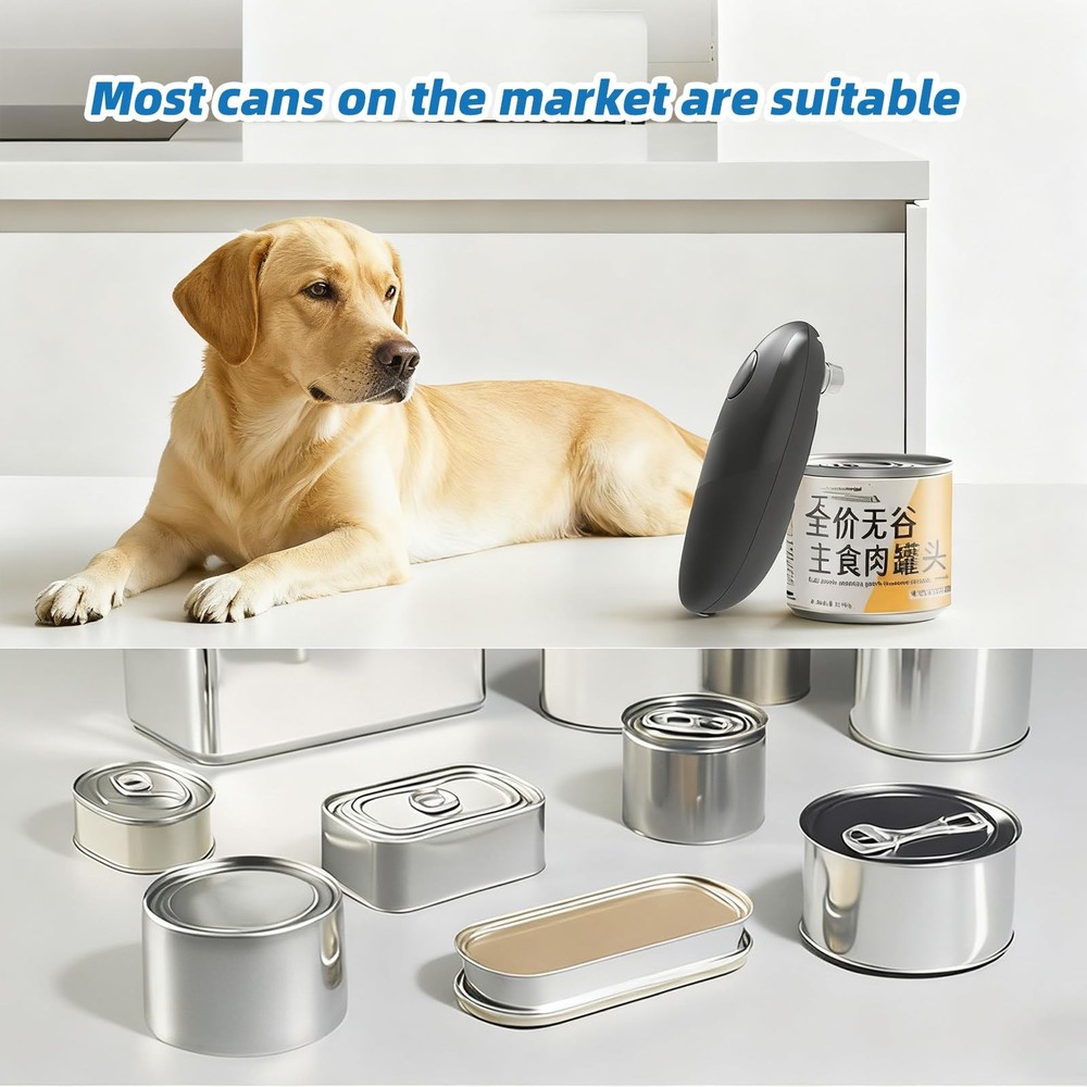 Automatic Electric Can Opener: Battery Operated One Touch Hands Free Smooth E...