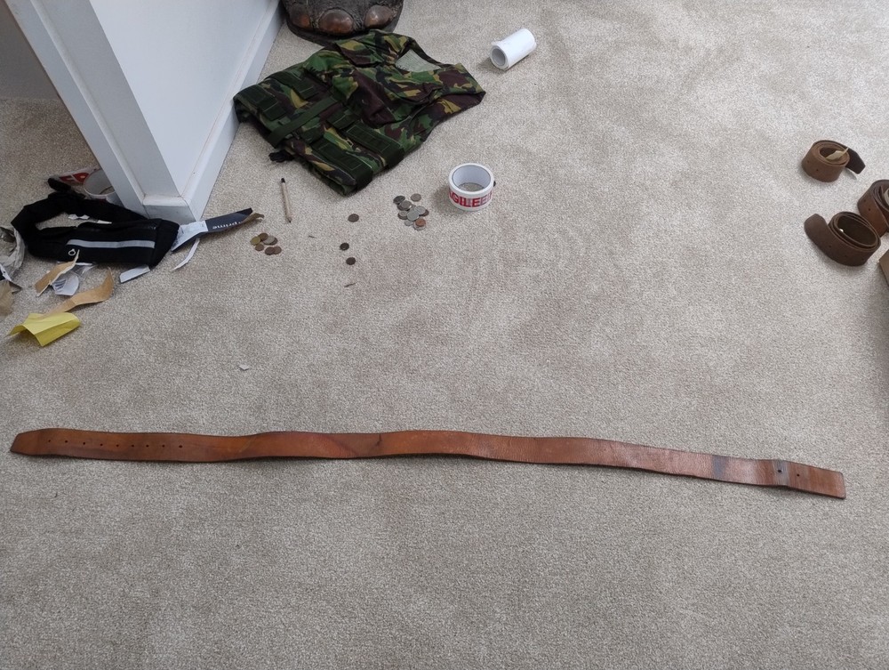 Original 1903 Pattern Leather Belt #4, Undated, No Buckle 131cm 52"