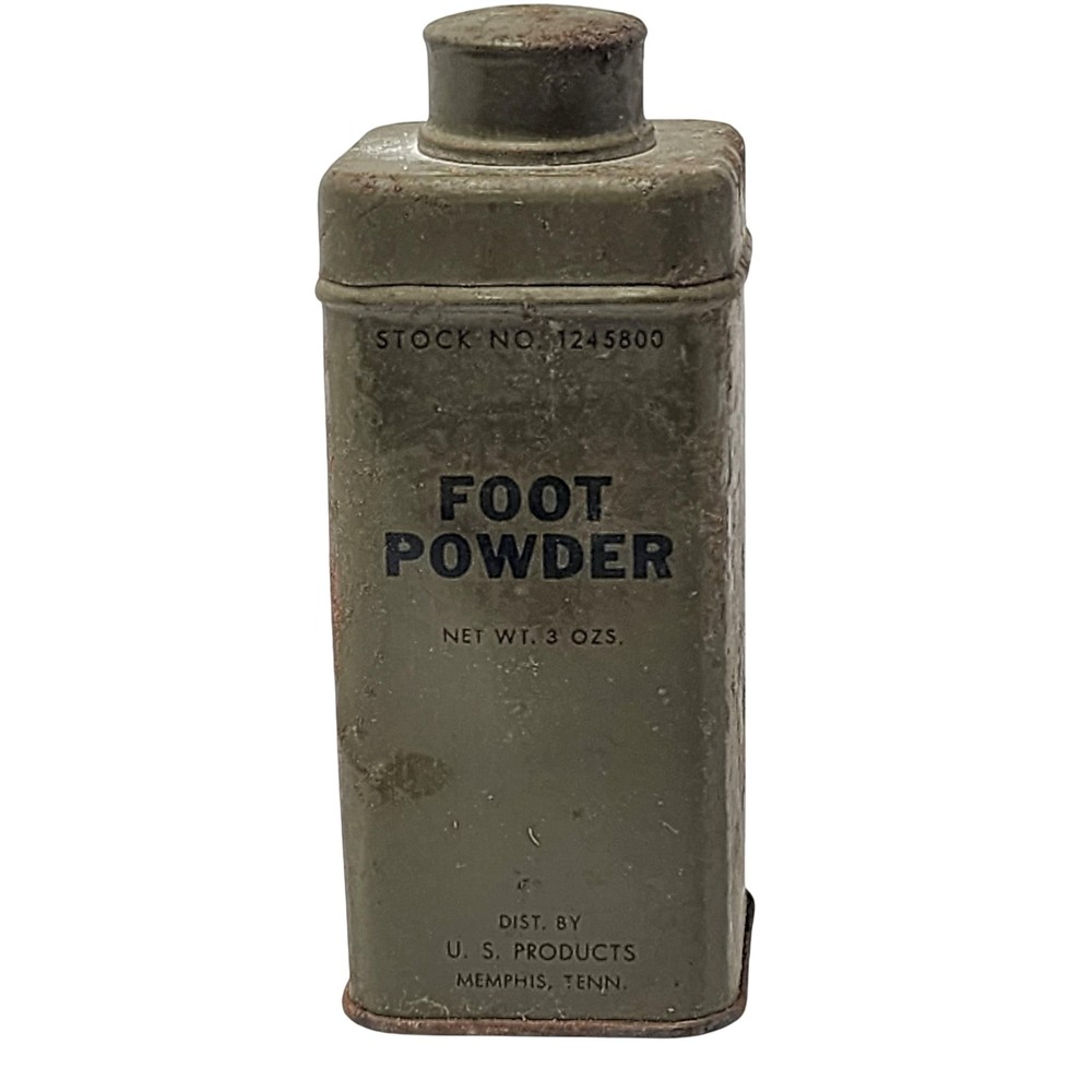 Vintage Collectible WW2 US Army Marines Foot Powder Tin Memphis TN 3oz