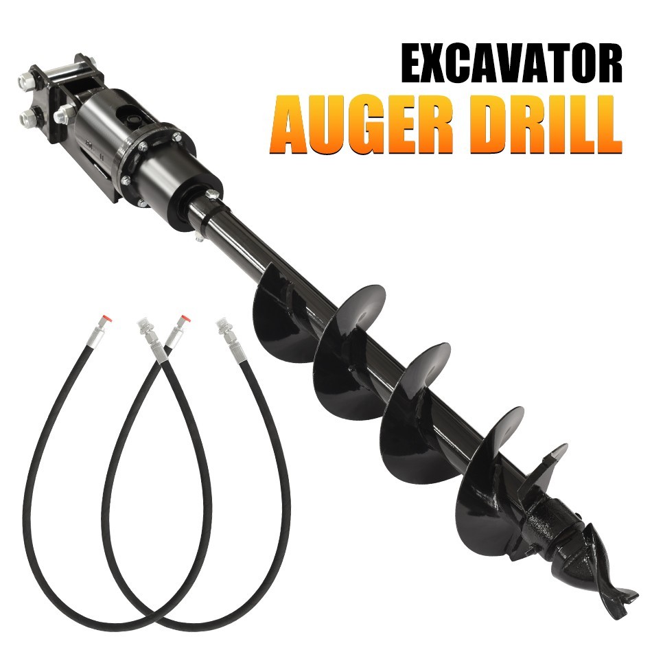Mini Excavator Attachment 200mm Hydraulic Auger, New, Free Shipping