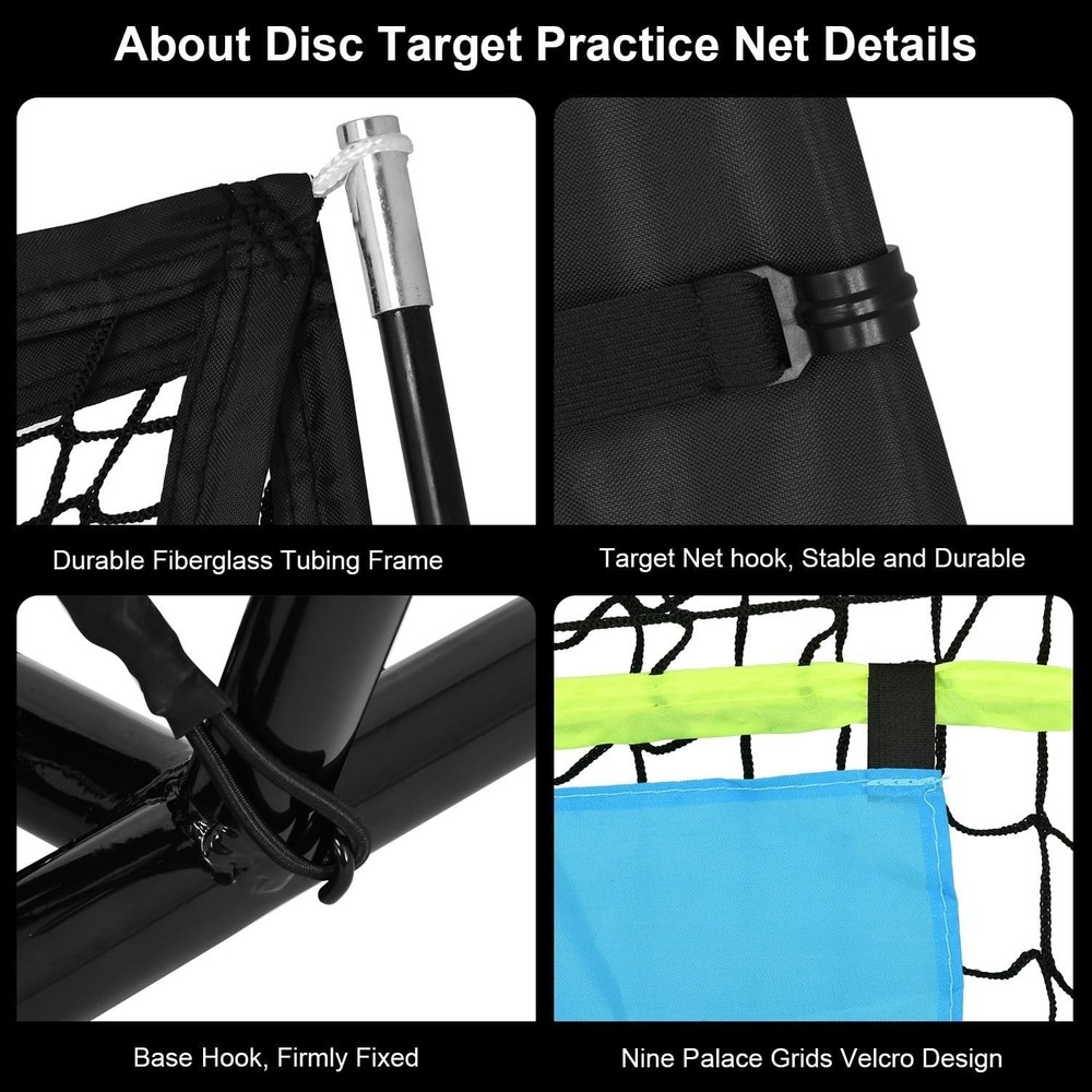 Disc Golf Net Portable Disc Training Net with 9 Target for Backyard, 7ft x 7ft