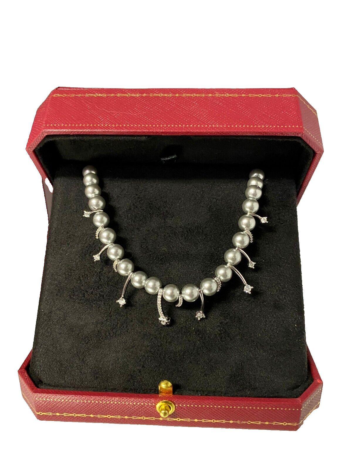 Cartier Presentation Case Red Jewelry Box Pendant & Shopping bag Empty