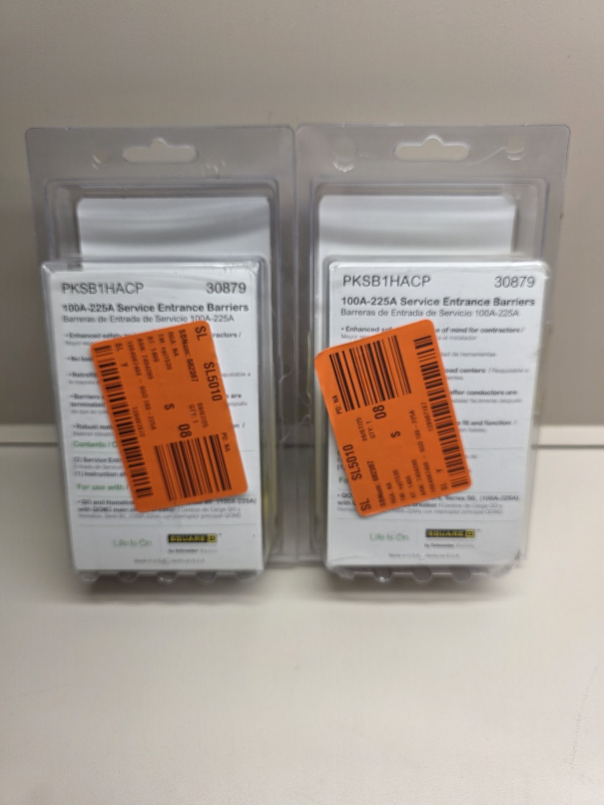 NEW- 2 Packs Square D 100 AMP- 225 AMP Service Entrance Barriers, PKSB1HACP