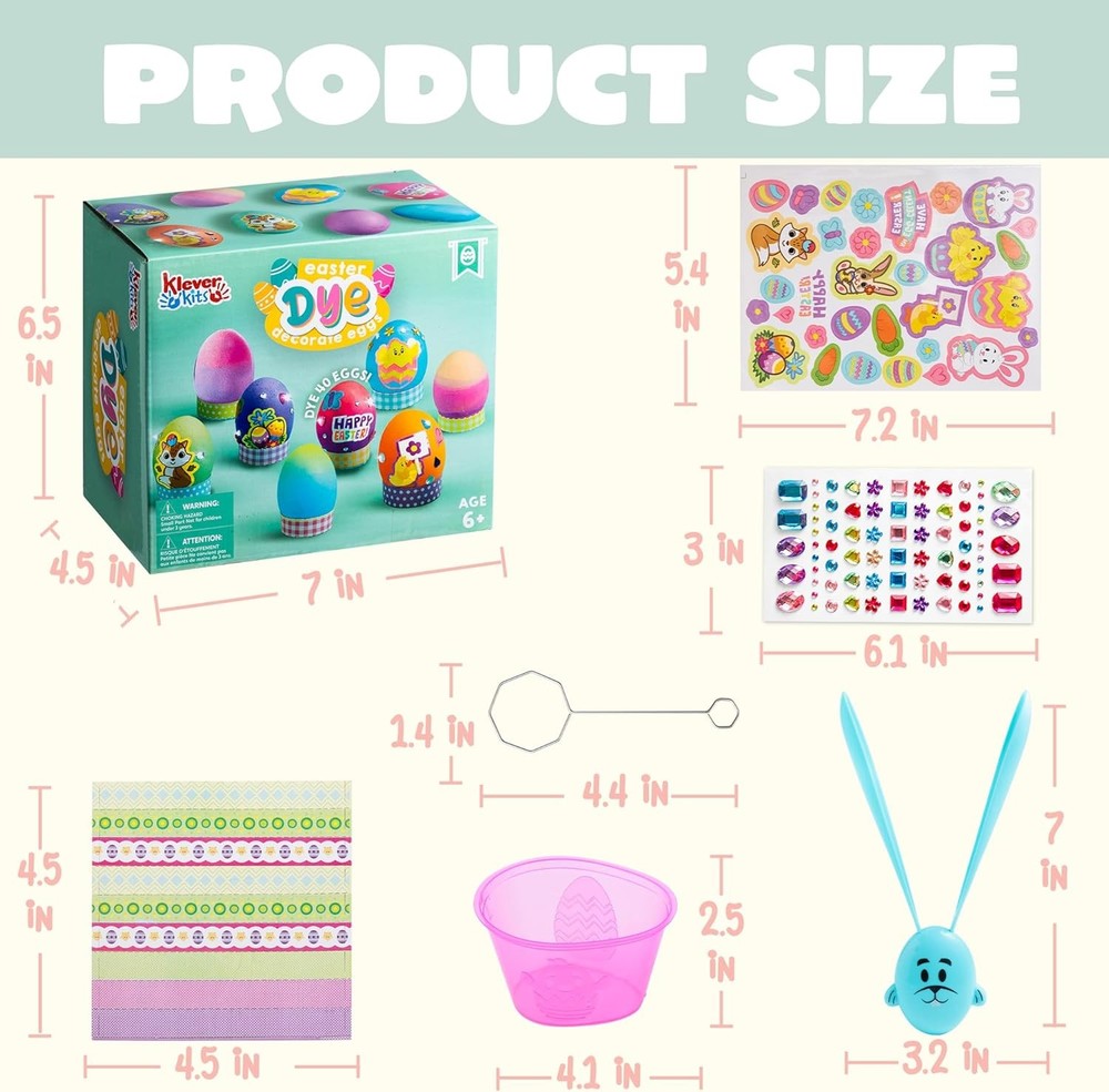 Klever Kits 20Pcs DIY Easter Egg Decorating Kit, Dye Kit with Gradient Color Tab