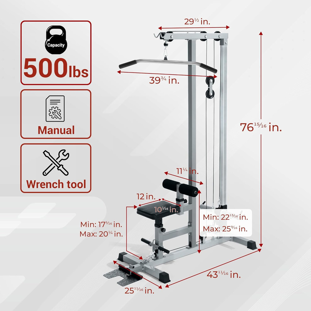Yes4All LAT Pull down Machines, LAT Row Cable Machine, LAT Tower with Additional