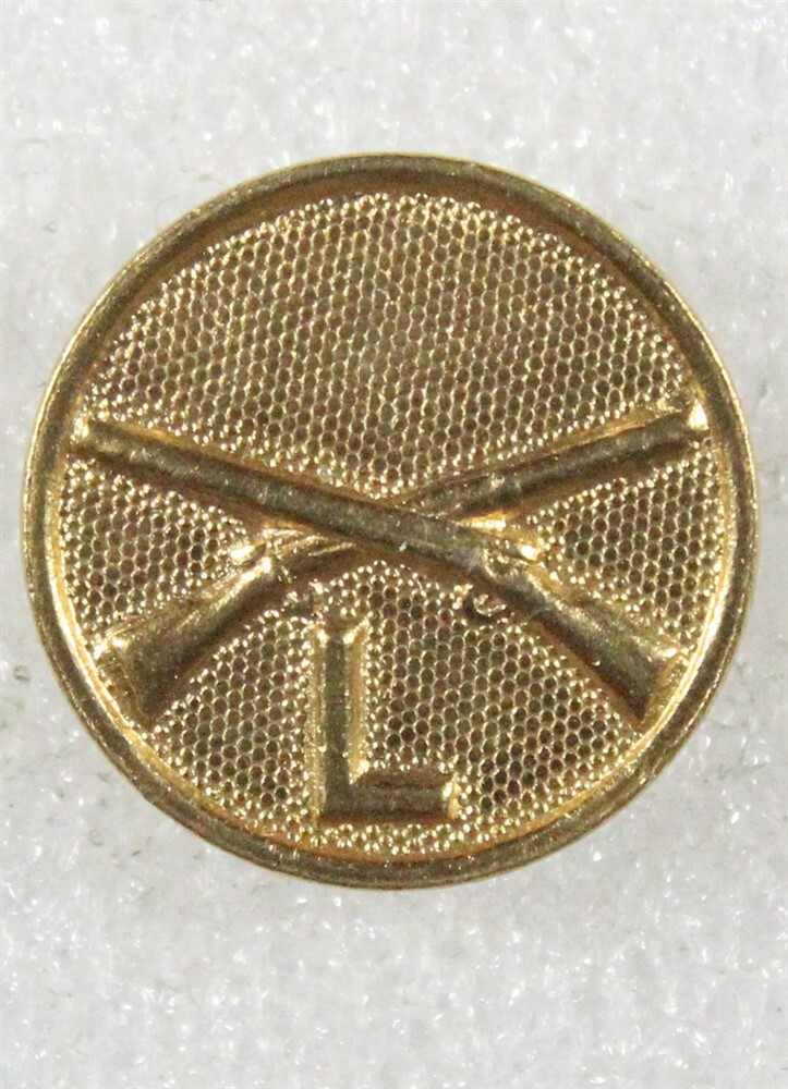 Army Enlisted Collar Disc: Infantry, Co. L - gilt, Type I