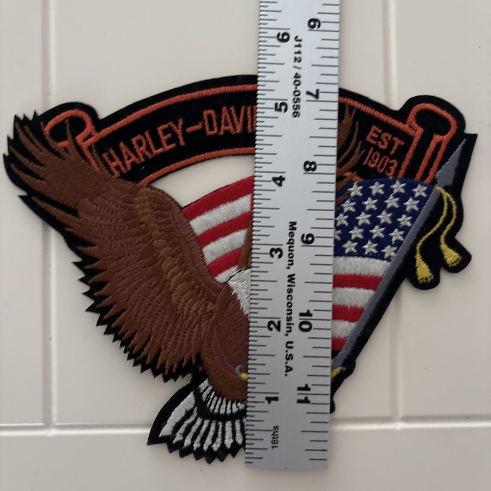 Harley Davidson Iconic Eagle & American Flag Jacket or Vest Patch