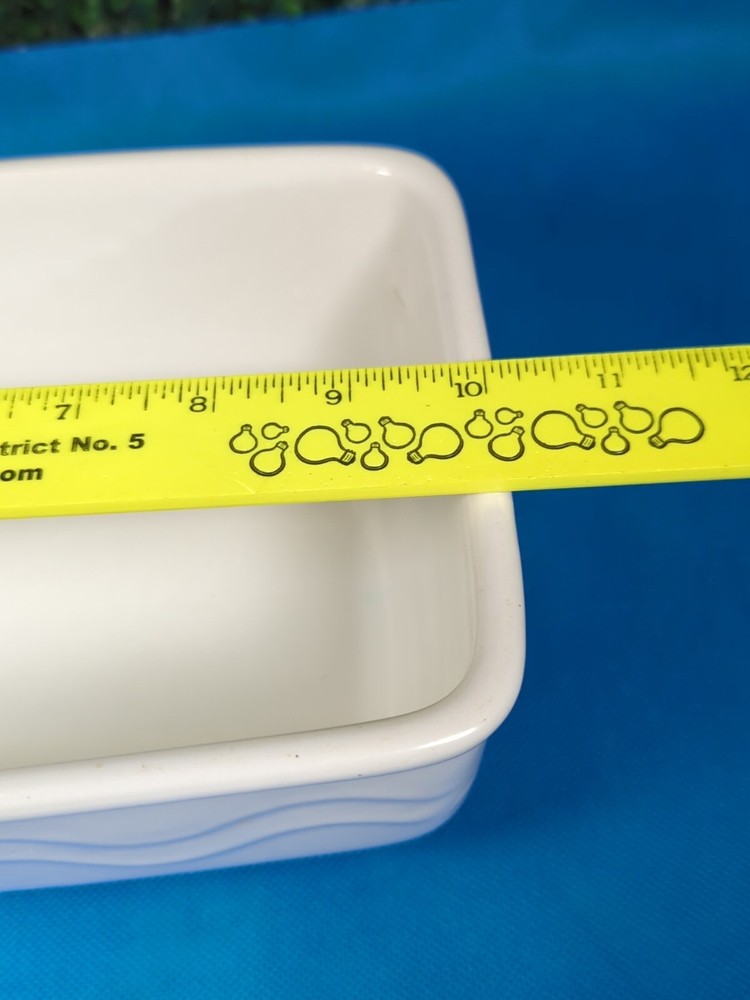 Stoneware Loaf Pan White Hubert USA Bread Baking Wave Design