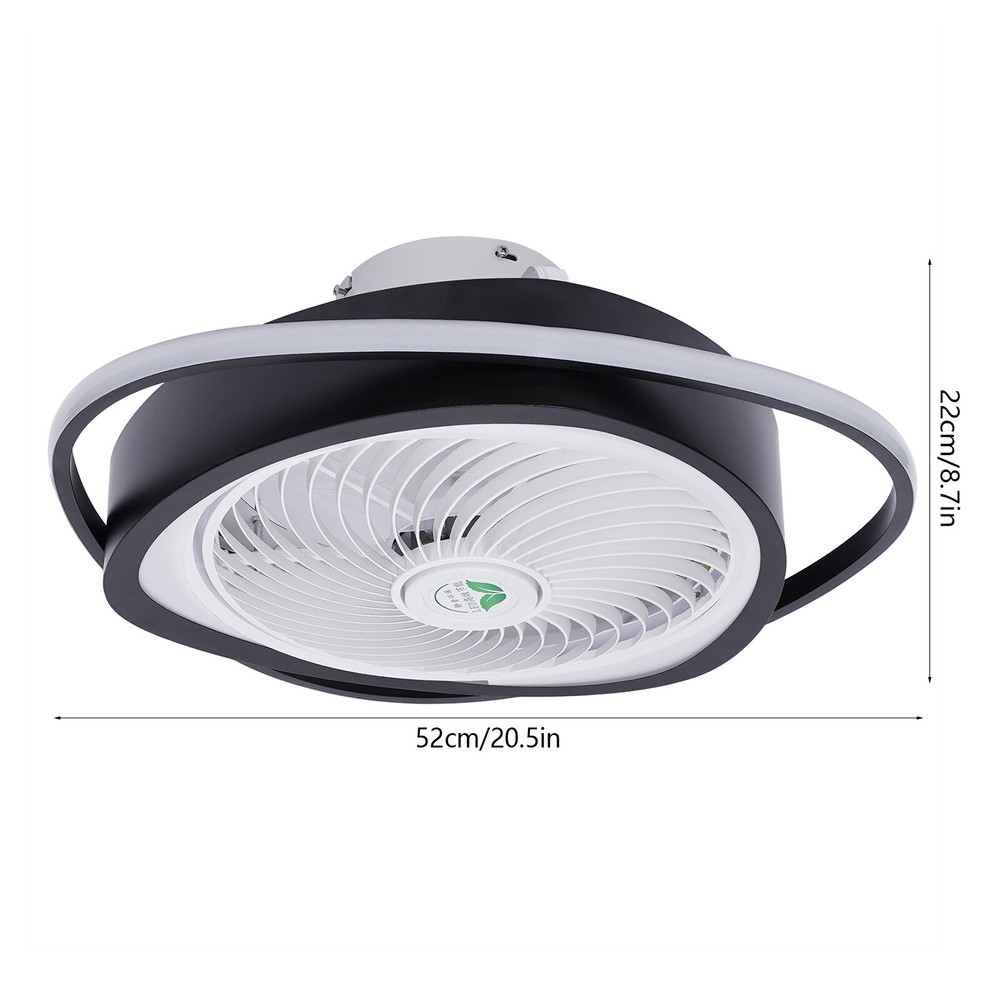 20" Ceiling Fan Light Flush Mount w/3 Speed Remote 3 Colors Changing Timable