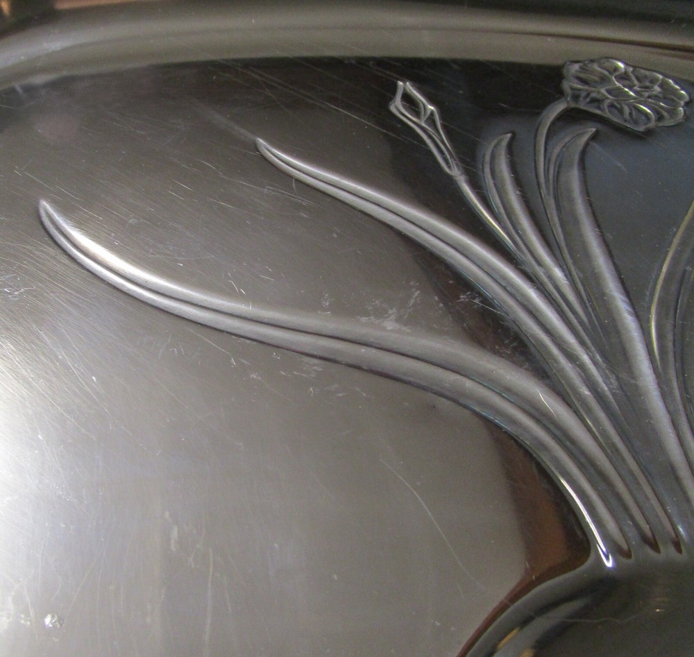 DAFFODIL 1950 MCM Silverplate Well & Tree Platter No Monograms bbg