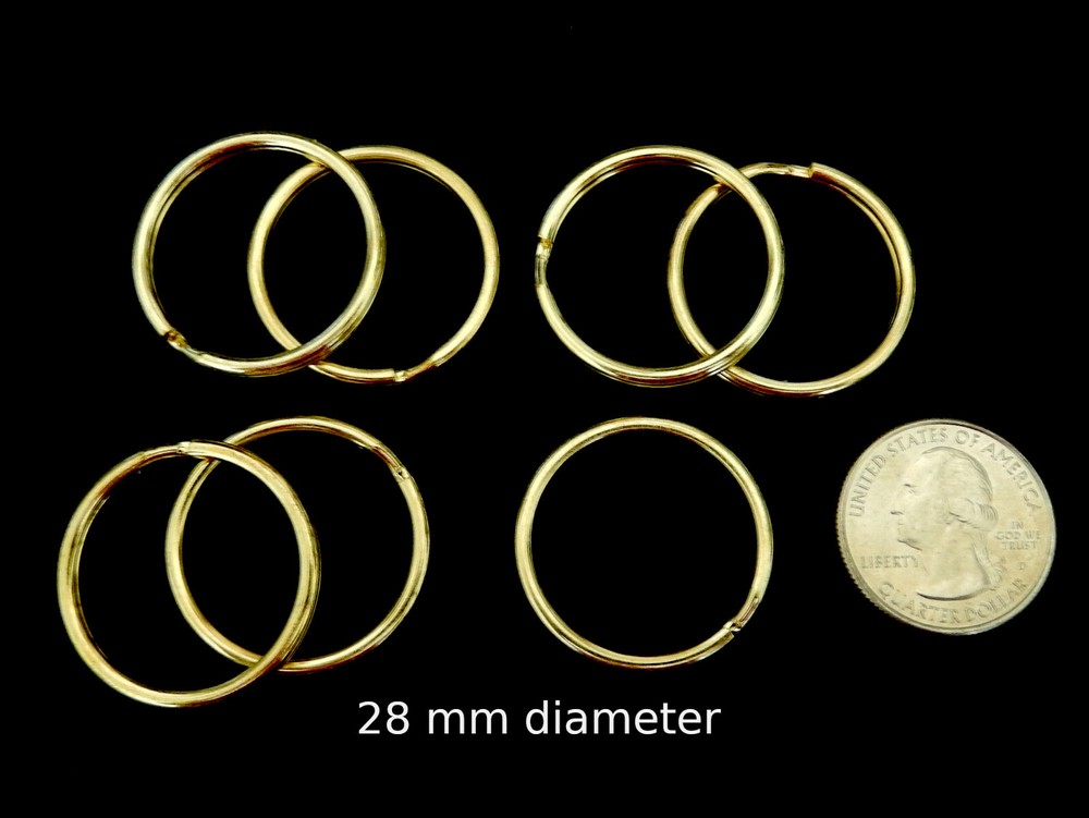 Split Rings 28 MM / Gold Tone /Mixed Lots