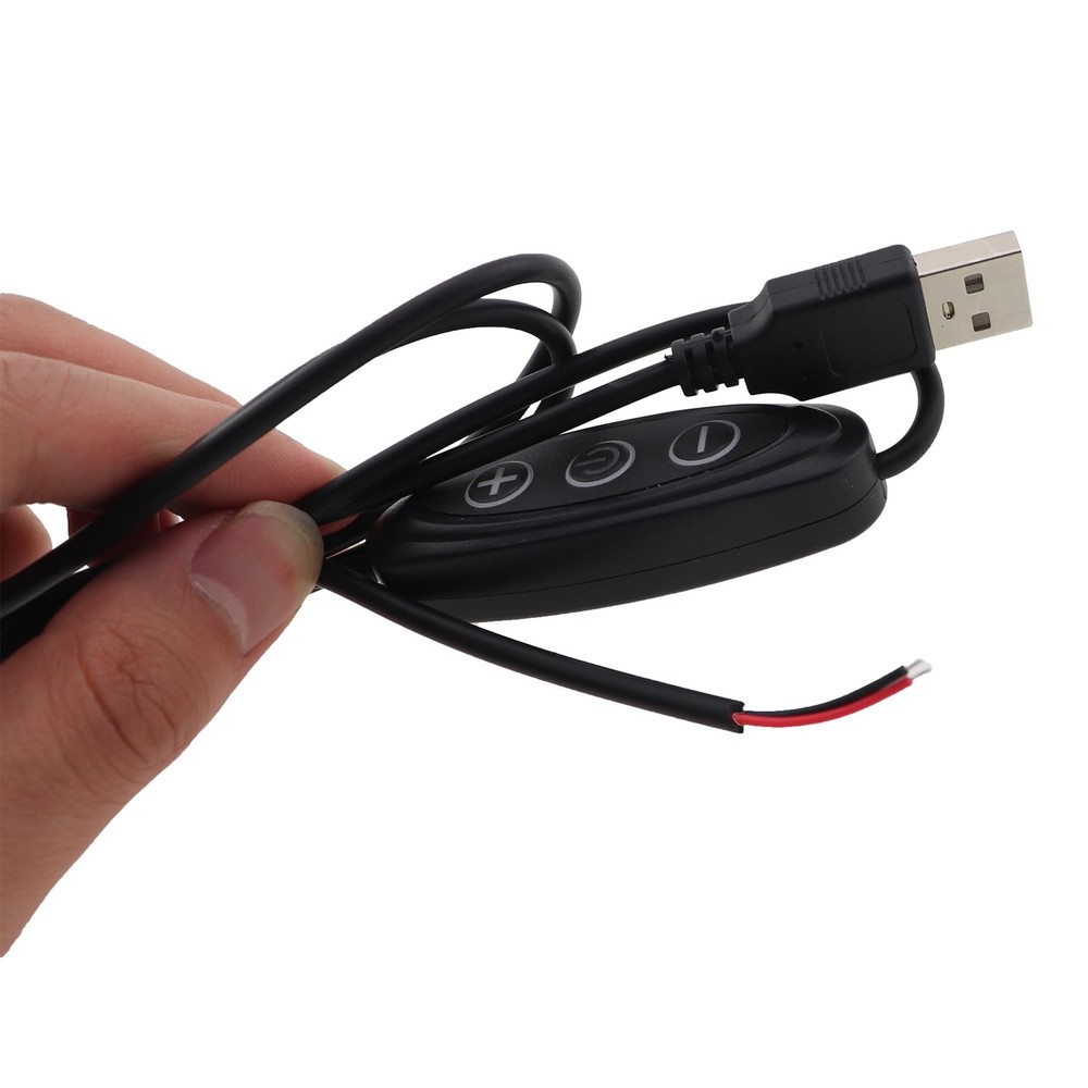 2PCS LED Single Color 10-speed Dimming 3-Button Switch Cable USB Compatible w...