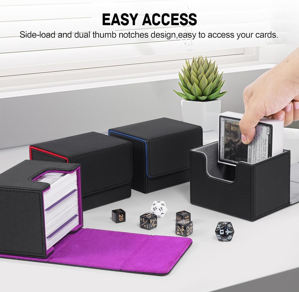 Leather MTG Commander Deck Box - Holds 120+ Cards