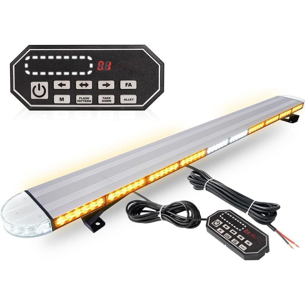 49" Low Profile Rooftop Emergency Strobe Lights Bar Warning Flashing TOW Tractor