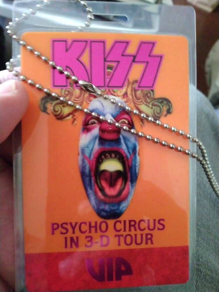 KISS 1998 Concert Laminated Backstage Pass Psycho Circus 3D Tour VIP#2