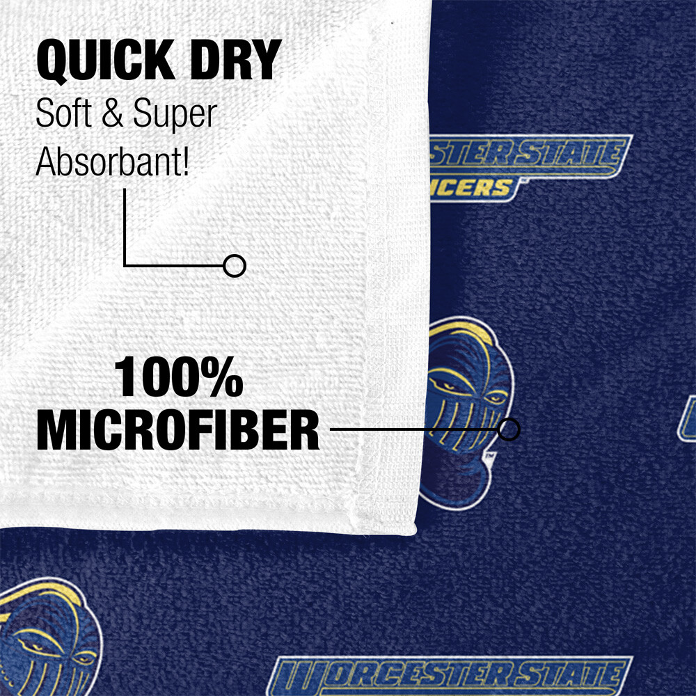 Worcester State Beach Towel/Bath Towel, 30"x60" Logo Pattern