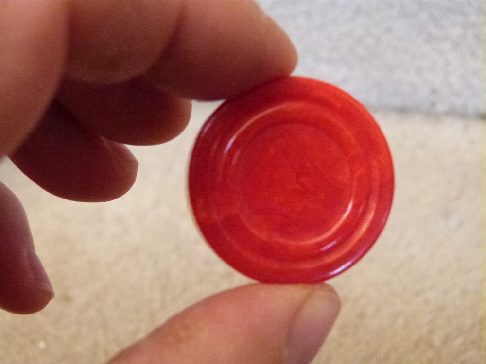 VTG Turned BAKELITE Replacement Backgammon Piece SWIRL RED 1.2"